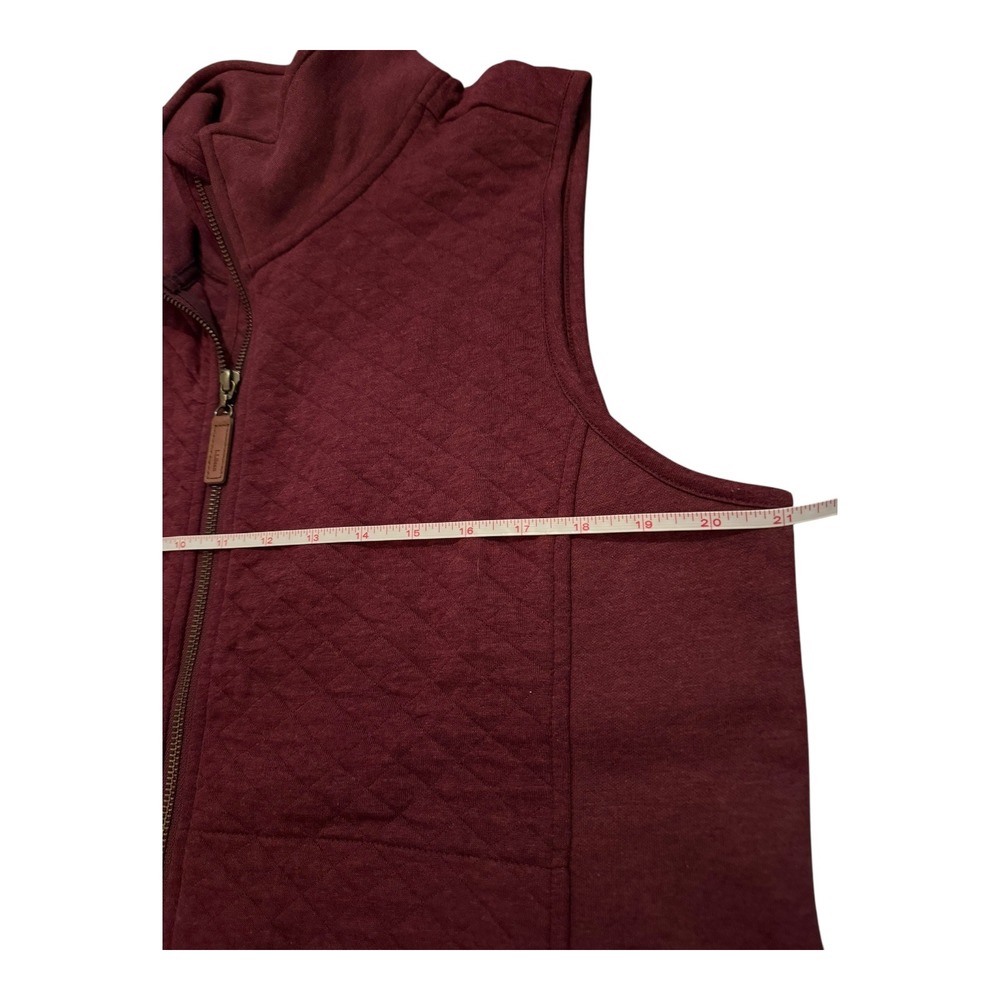 L.L.Bean‎ Quilted Vest Full Zip Sleeveless Jacket Burgundy Layering Large Men's - Picture 2 of 8